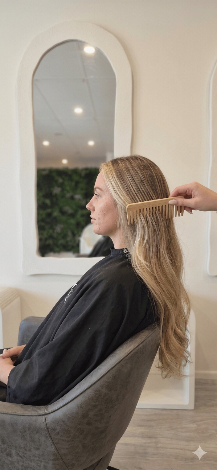 Honey blonde long waves